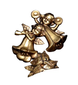 MCM Tono Dorado Plástico Moldeado MUSICAL Ángeles Querubines Figura Hecha en Italia De Colección - Imagen 1 de 3