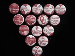 Oklahoma Sooners flat back button or pin badge cabochons embellishments magnets - Bild 1 von 5
