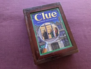Clue Board Game Vintage Game Collection Wooden Bookshelf Version Complete - Picture 1 of 4