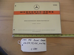 Mercedes Benz OM 315 OM 326 OM 326a Dealer Level Spare Parts Book List Manual - Bild 1 von 17