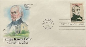 Artcraft 2217 President James K. Polk AMERPEX 86 Official FDC - Picture 1 of 1