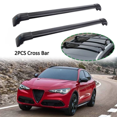 Barra transversal de 2 piezas para Alfa Romeo Stelvio 2017-2026 barra de carga portaequipajes Foto 1 de 4