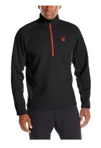 Spyder Men's Outbound Half-Zip Sweatshirt (Black/Black/Volcano) Size M - Picture 1 of 8