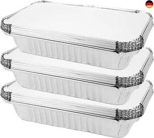 LDHHYH 100 Stück Aluschalen mit Deckel 850ml Alu Grillschalen mit Deckel, - Bild 1 von 7