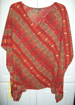 Cobertura de Enfermagem VINCE CAMUTO 1X LARANJA PRETO Modéstia de Amamentação CAFTAN - Imagem 1 de 2