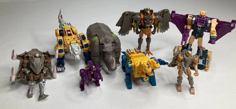 Transformers Animal Action Figures Lot Rhinox Airazor Cutthroat Sinnertwin Wolf Cover