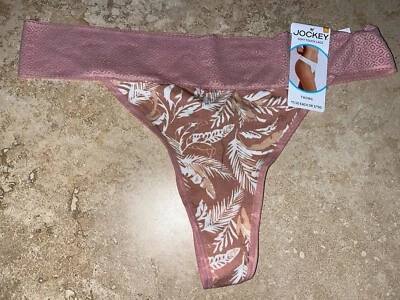 NWT Jockey Womens Soft Touch Lace Waist Modal Stretch Thong Large 7 - Изображение 1 из 2
