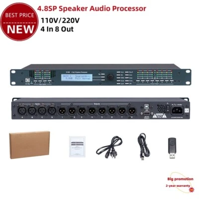 4.8SP 110V/220V 4 In 8 Out Digital Speaker Audio Processor Stage Audio Effector - Image 1 of 3