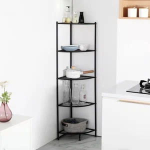 5-Tier Corner Shelf Stand Metal Wire Corner Shelving Display Unit Storage Furnit - Picture 1 of 9