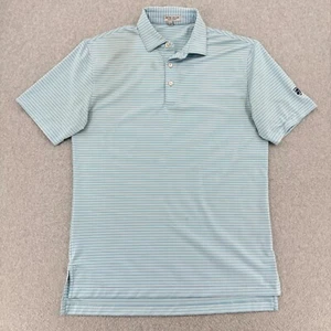 Camisa Peter Millar Summer Comfort Para Hombre Pequeña Azul Rayas S/S Golf Polo DEFECTO* - Imagen 1 de 14