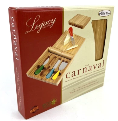 Tabla de cortar plegable de bambú y juego de herramientas de queso Picnic Time Carnaval nuevo Foto 1 de 4