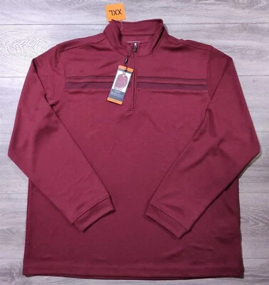 Pebble Beach Sweater Mens 2XL Quarter Zip Red Pullover Golf Long Sleeve - Image 1 of 4