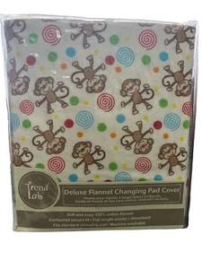 Cubierta de almohadilla cambiadora de franela Trend Lab Jungle Friends Deluxe. 16 pulgadas X 32 pulgadas. - Imagen 1 de 3