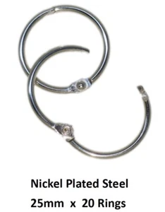 Esselte 37738 No. 6 Hinged Ring 25mm Stainless Steel x 20 Snap Rings B219 - Picture 1 of 2