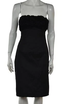 Vestido para mujer Catherine Malandrino talla 0 negro funda sin tirantes hasta la rodilla Foto 1 de 4