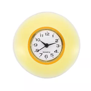 Wall Clock Mini Bathroom Kitchen Mirror Suction Waterproof Quartz Clock Yellow - Picture 1 of 7