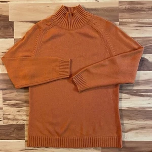 Gianfranco Ferre Forma Knit Sweater Orange Size 52 Italy Women's Mock Neck Comfy - Picture 1 of 6