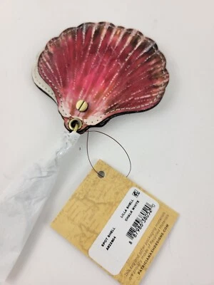 Patricia Nash Lilla Shell Mirror Leather Bag Charm Key Chain New with Defects - Image 1 of 4