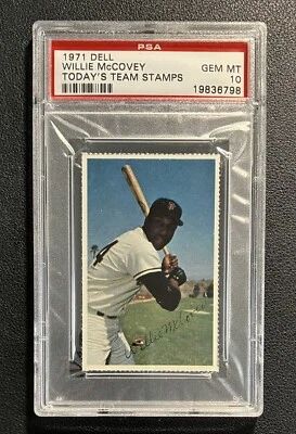 1971 Dell Willie McCovey PSA 10 Gem Mint HOF Today's Team Stamps Giants RARE - Image 1 of 2