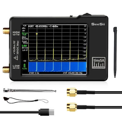 TinySA Spectrum Analyzer Frequency Analyzer 100kHz-960MHz MF HF VHF UHF with ESD - Bild 1 von 4