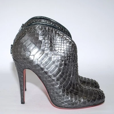 Christian Louboutin Botines Tacones Altos Cuero Pitón Botines Talla EU 38 US 8 Foto 1 de 4