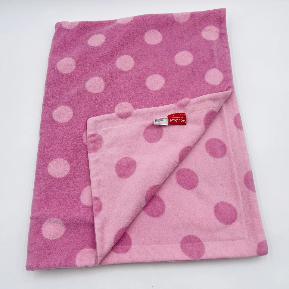 Amy Coe Manta Bebé Lunares Rosa Microfleece Rosa Reversible Foto 1 de 4