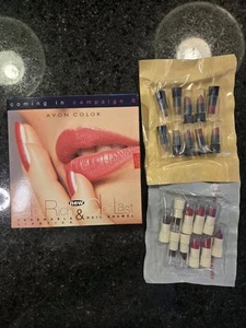 Vintage Avon Make-up Menge 3 Mini Lippenstift Proben Fingernagellack Set eingestellt - Bild 1 von 8