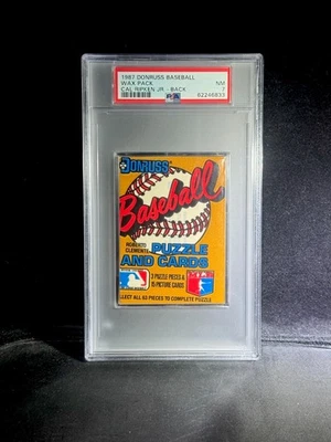 1987 Donruss Baseball Wax Pack Cal Ripken Jr On Back PSA 7 QUASE PERFEITO - Imagem 1 de 2