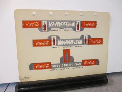Cartel de exhibición de tienda Coca Cola 1940 muestra BOTELLA DE REFRESCO de plata comedor bolos #10 Foto 1 de 2