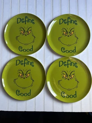 Platos de cena Dr. Seuss The Grinch Define Good Melamine 10" - Juego de 4 2024 Foto 1 de 2