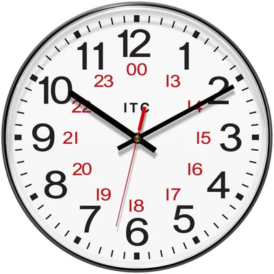 Prosaic 24 Hour 12 inch Wall Clock Office Warehouse - 12 in Black 12 in H x 12 i - Image 1 of 4