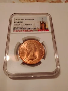 1967 G. Britain Penny Queen Elizabeth II NGC Certified in beautiful condition  - Picture 1 of 4