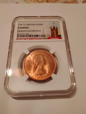 1967 G. Britain Penny Queen Elizabeth II NGC Certified in beautiful condition  - Image 1 of 4