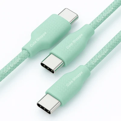 Type C to Type C Fast Charging USB C Charger Cable PD 60W Braided Power Delivery - Image 1 of 4