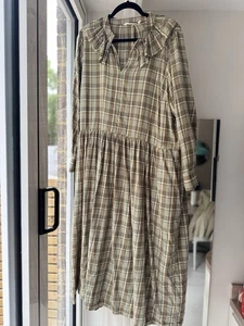 Toast Check Ruffle Collar Dress Oversized 18 - Picture 1 of 7