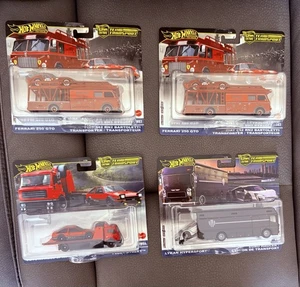 2025 Hot Wheels Team Transport Mix H Set of 4 Ferrari Toyota AE86🔥Sealed Case🔥 - Picture 1 of 5