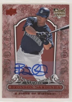 2008 Upper Deck A Piece of History Rookie Red /99 Bronson Sardinha #141 Auto - Image 1 of 2