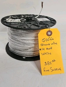 Alambre de cobre trenzado 14 AWG THHN 500" pies blanco - Imagen 1 de 4