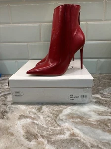 Steve Madden Damengröße 10 M VIA-L/VIA 20S1 rote Lack kurze Stilettos Stiefel - Bild 1 von 13