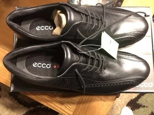 ECCO Mens Black Leather Classic Hydromax Spiked Golf Shoes 10.5 US 44 EU - Picture 1 of 4