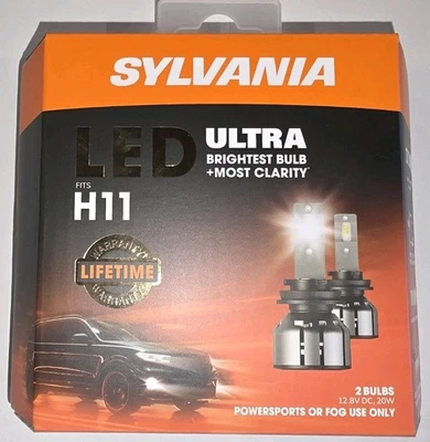 Sylvania: H11 LED Ultra Powersport Or Fog Use Only Headlight Bulbs  (2 Pack) - Image 1 of 4