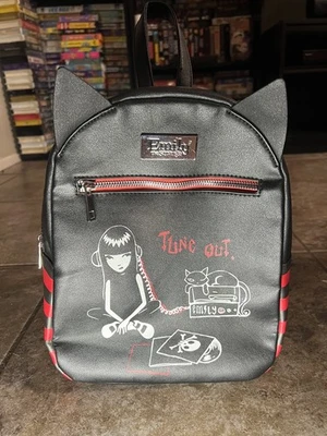 Emily The Strange - Tune Out - Mini Backpack / Purse - Gothic - CLEAN!  - Image 1 of 4