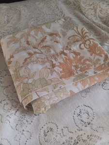 Vintage Cannon Royal Family Twin Sheet 70s Orange Brown - Picture 1 of 9
