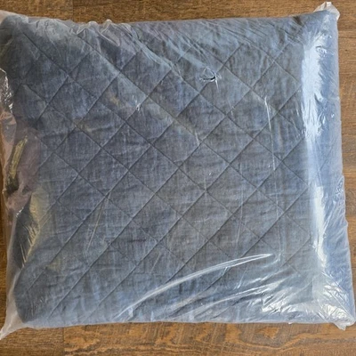 Edredón de lino belga Pottery Barn acero azul rey diamante sin fundas nuevo Foto 1 de 3