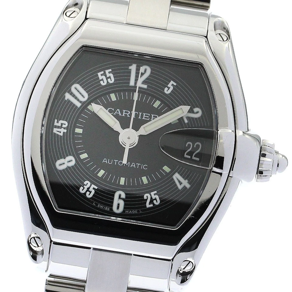 Reloj automático para hombre CARTIER Roadster LM W62004V3 fecha esfera negra_884099 Foto 1 de 4