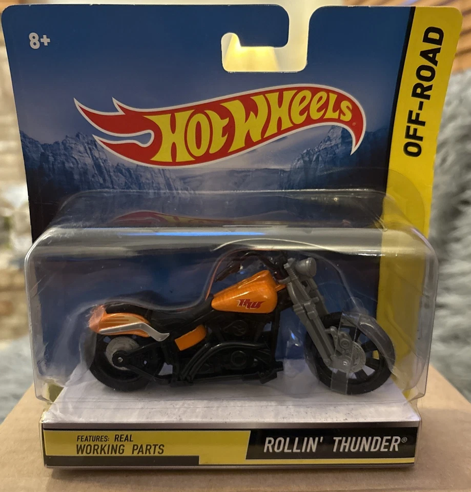 NEW Mattel Hot Wheels Street Power ROLLIN THUNDER Motorcycle Orange/Black X7721 - Image 1 of 3