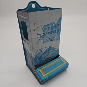Vintage Jasco Tin Metal Match Box Holder Wall Mount 1970s Hong Kong *Missing Lid - Picture 1 of 14