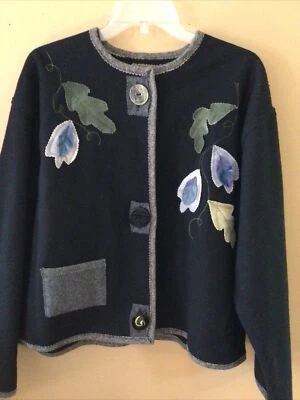 Hecho a mano 100% lana mujer chaqueta suéter talla M oversize Foto 1 de 4