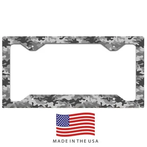 Gray camouflage aluminum vanity license plate frame. Car, truck ,SUV, tag - Picture 1 of 1
