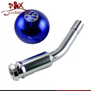 Gear Shifter Extension Bent Lever & Blue Knob for VW T4 90-03 Threaded M14*1.5 - Picture 1 of 9